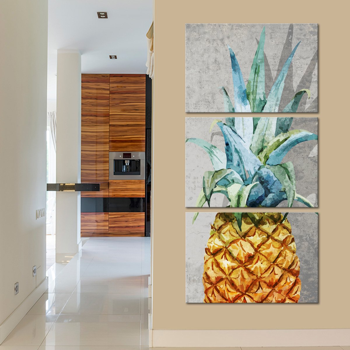 Tropical Pineapple Multi Panel Canvas Wall Art
