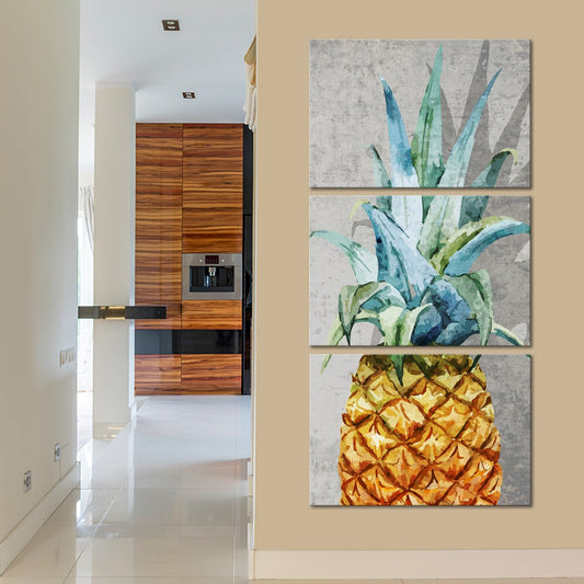 Tropical Pineapple Multi Panel Canvas Wall Art