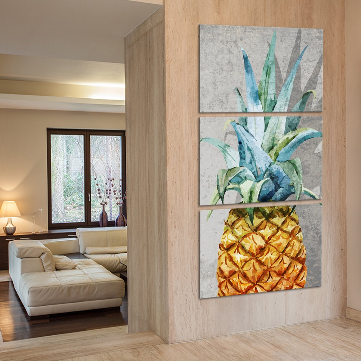 Tropical Pineapple Multi Panel Canvas Wall Art