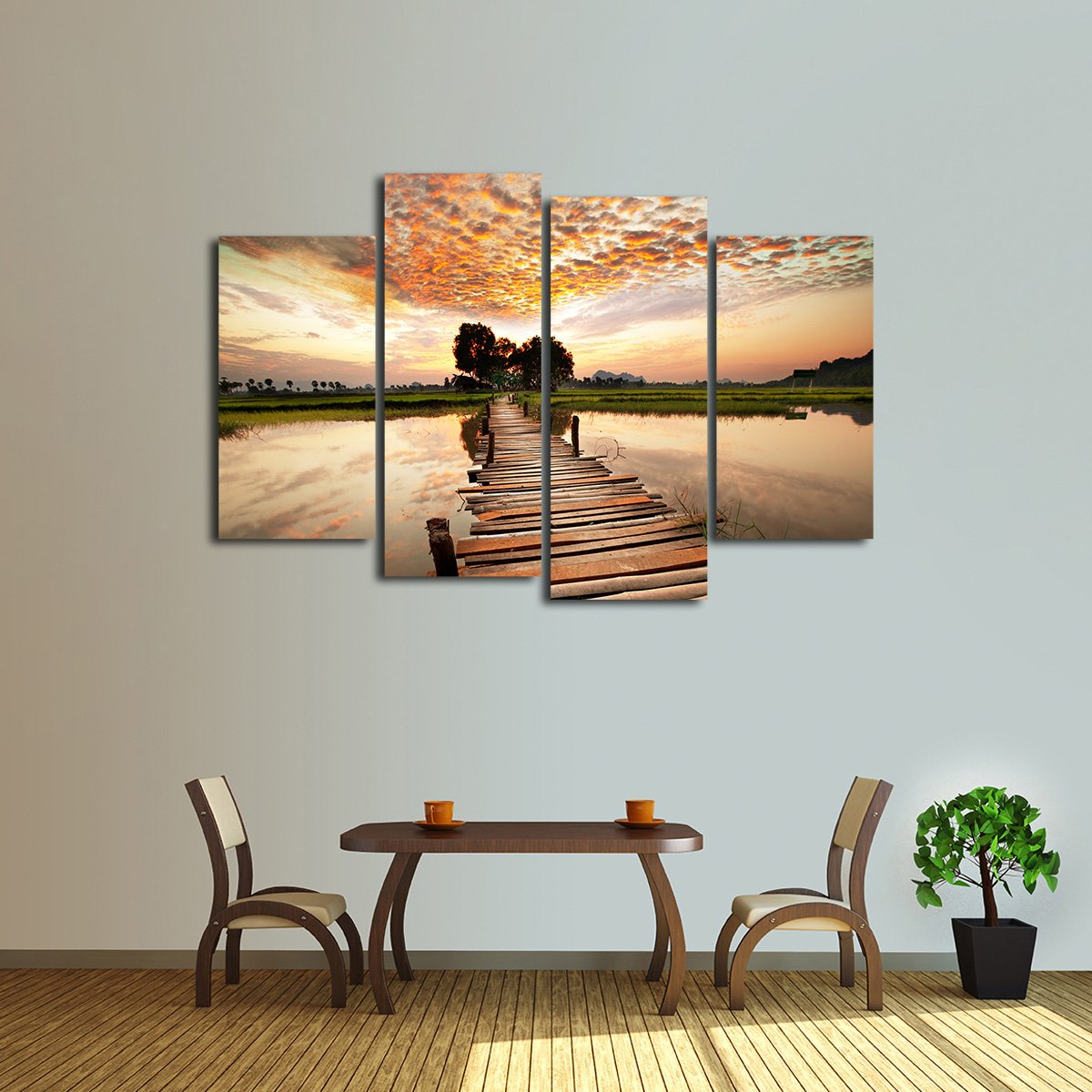 Tropical Walkway Multi Panel Canvas Wall Art