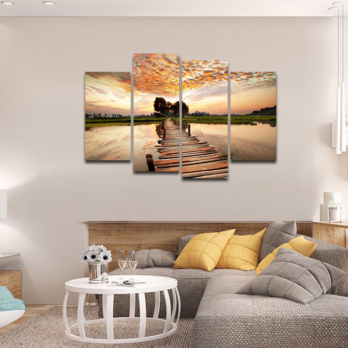 Tropical Walkway Multi Panel Canvas Wall Art