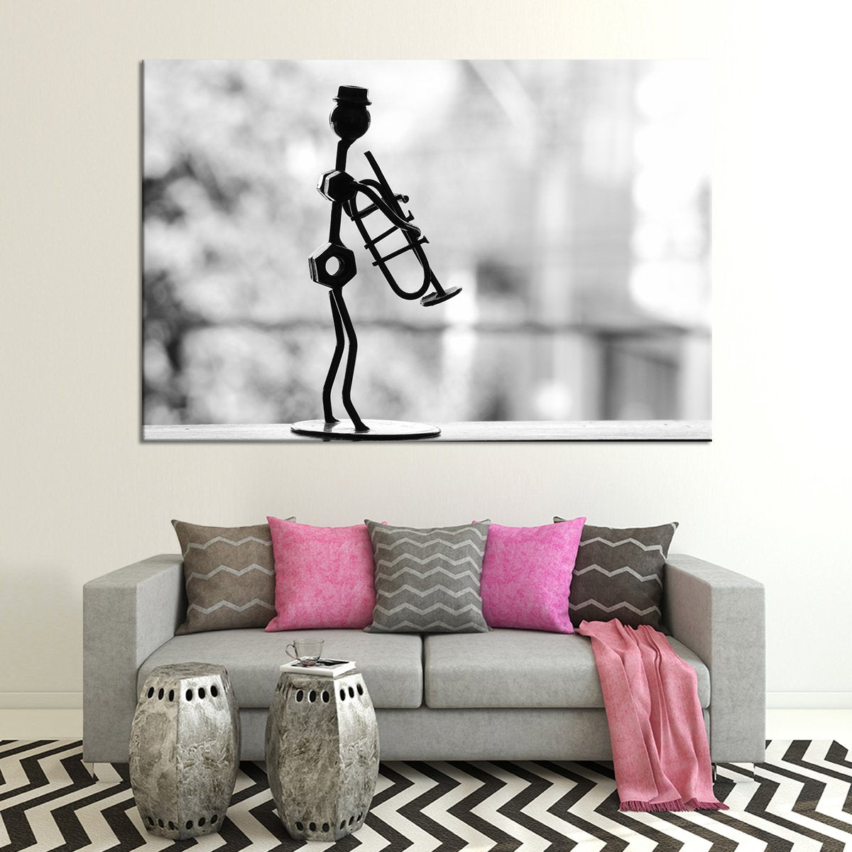 Trumpet Figurine Multi Panel Canvas Wall Art
