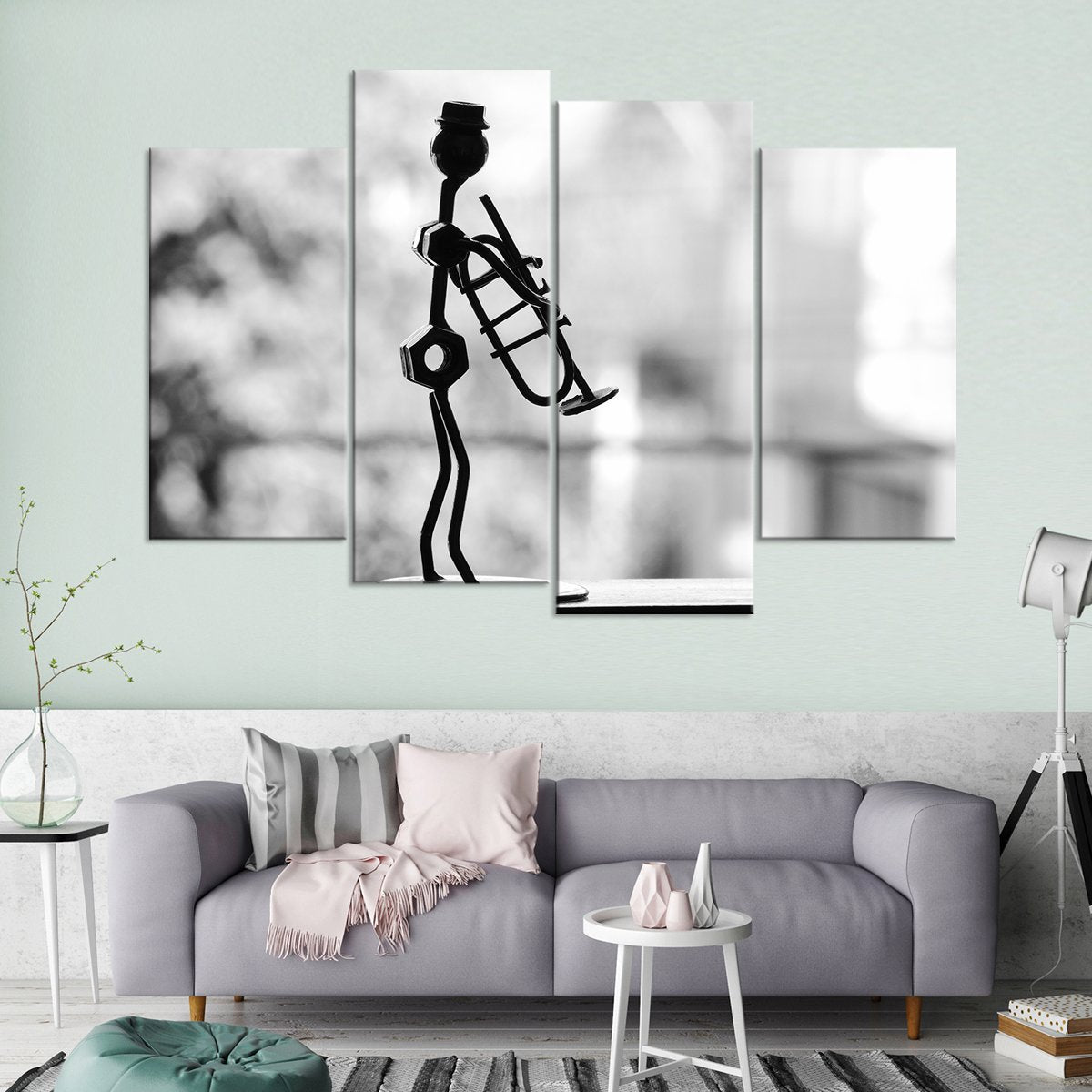 Trumpet Figurine Multi Panel Canvas Wall Art
