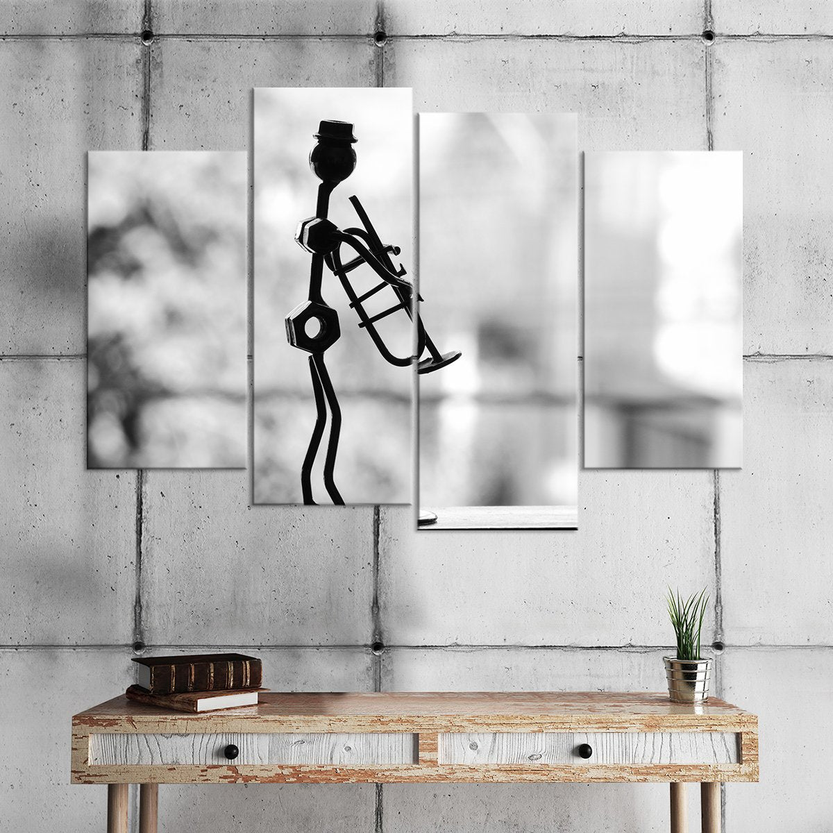 Trumpet Figurine Multi Panel Canvas Wall Art