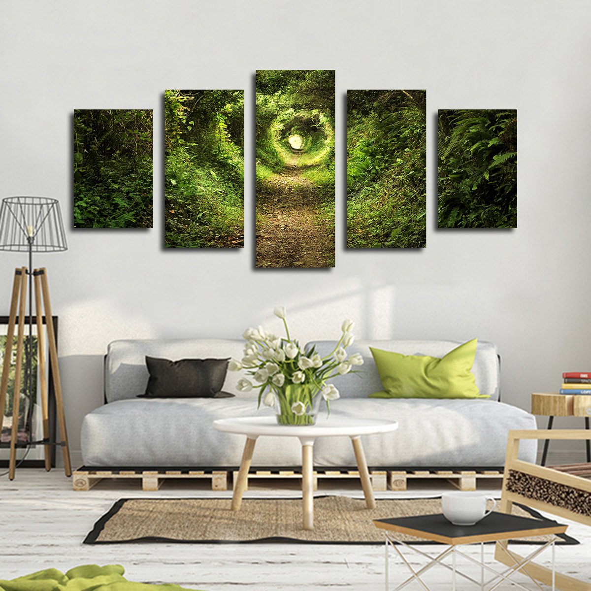 Tunnel Of Light Multi Panel Canvas Wall Art