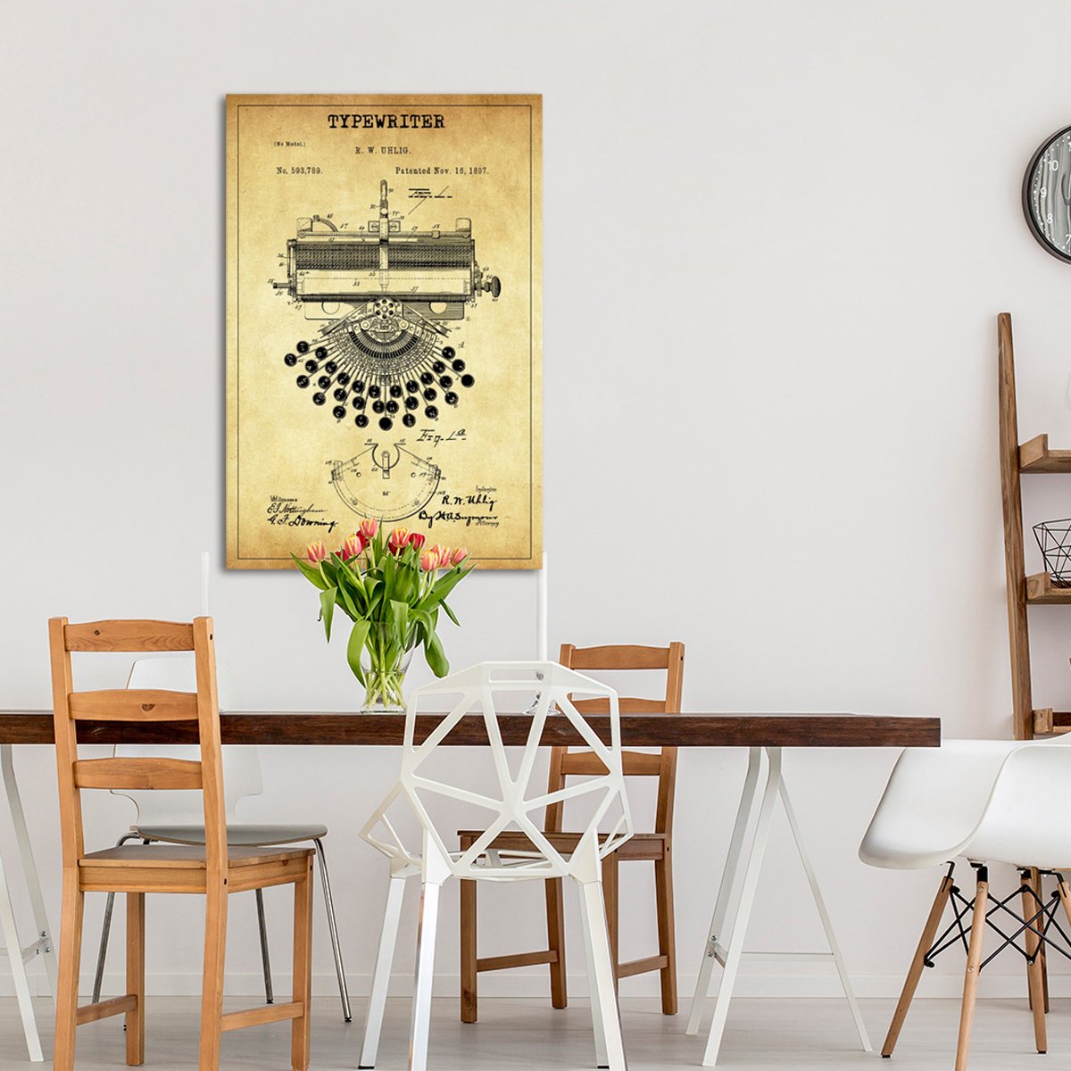 Typewriter Patent Canvas Wall Art