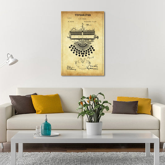 Typewriter Patent Canvas Wall Art