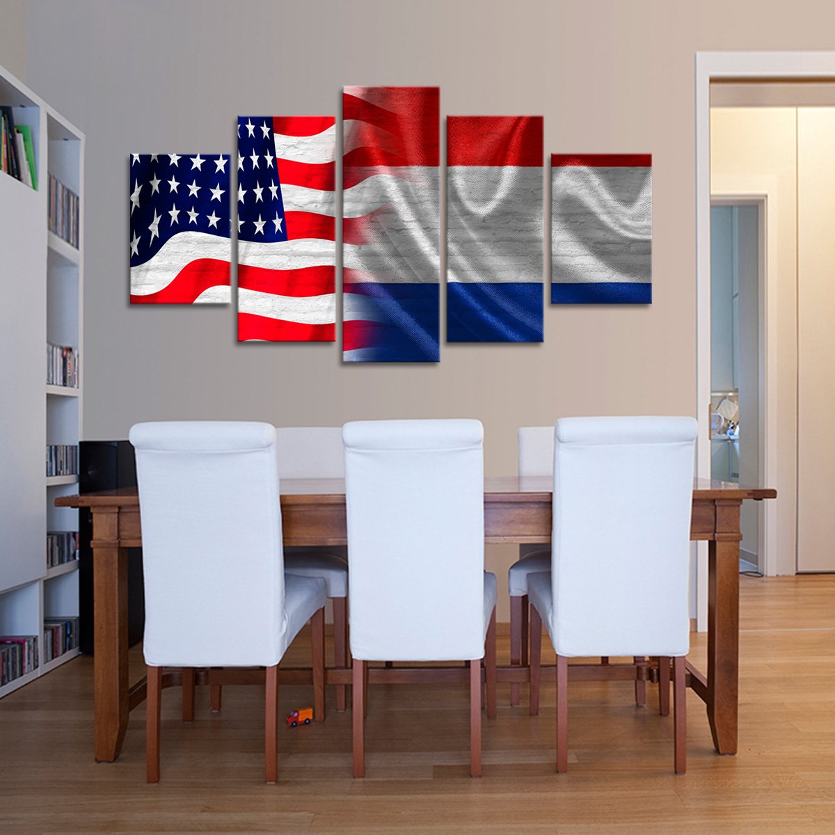 USA and Dutch Flag Multi Panel Canvas Wall Art