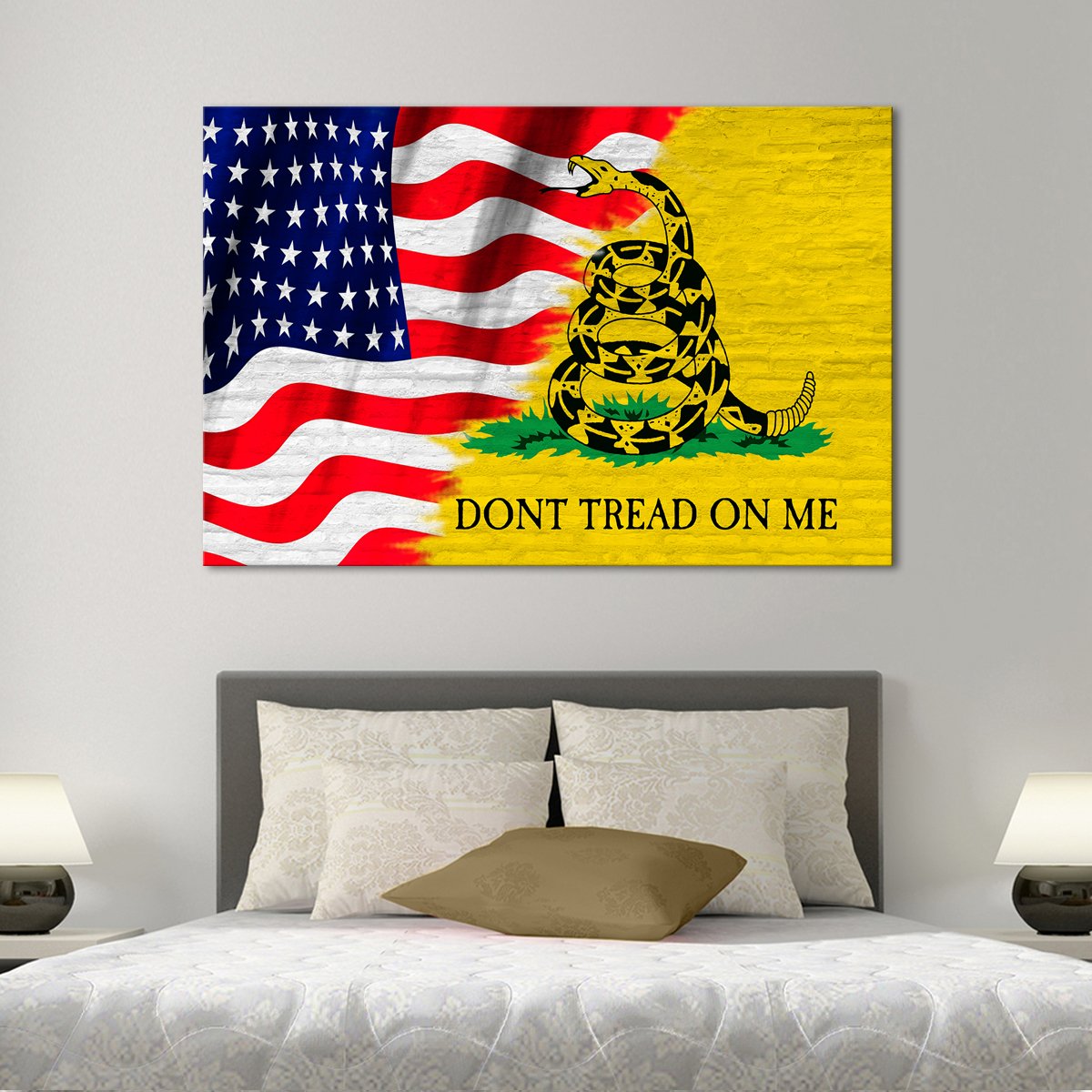 USA and Gadsden Flag Multi Panel Canvas Wall Art