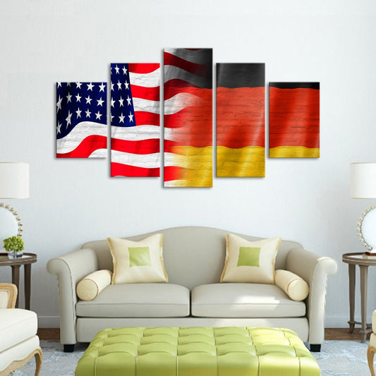 USA and Germany Flag Multi Panel Canvas Wall Art