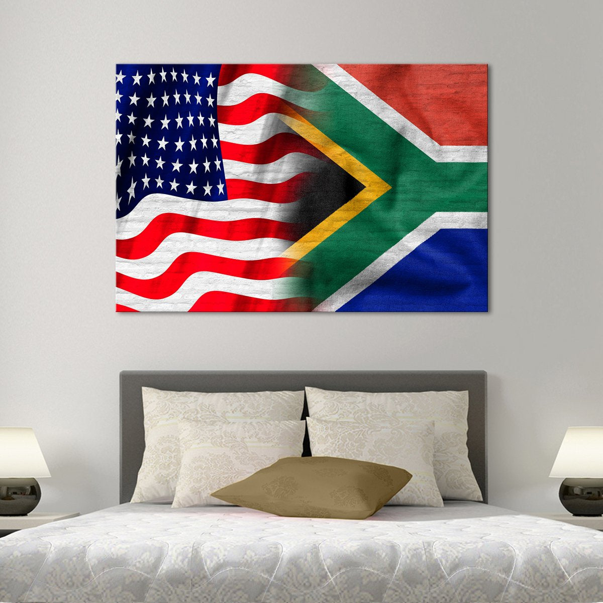 USA and South Africa Flag Multi Panel Canvas Wall Art