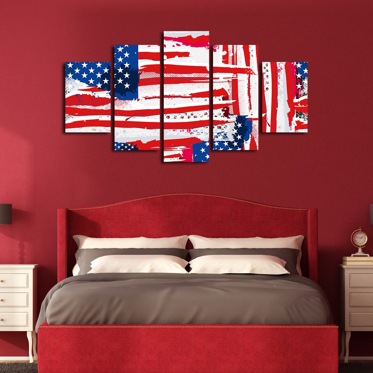 USA Abstract Multi Panel Canvas Wall Art