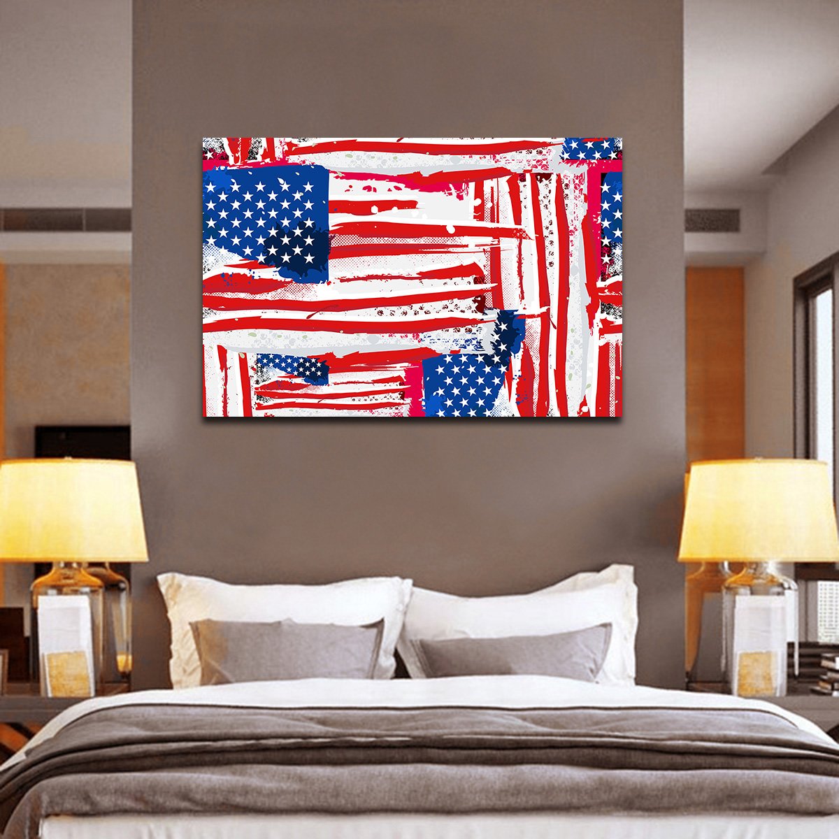 USA Abstract Multi Panel Canvas Wall Art
