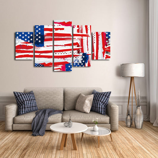 USA Abstract Multi Panel Canvas Wall Art