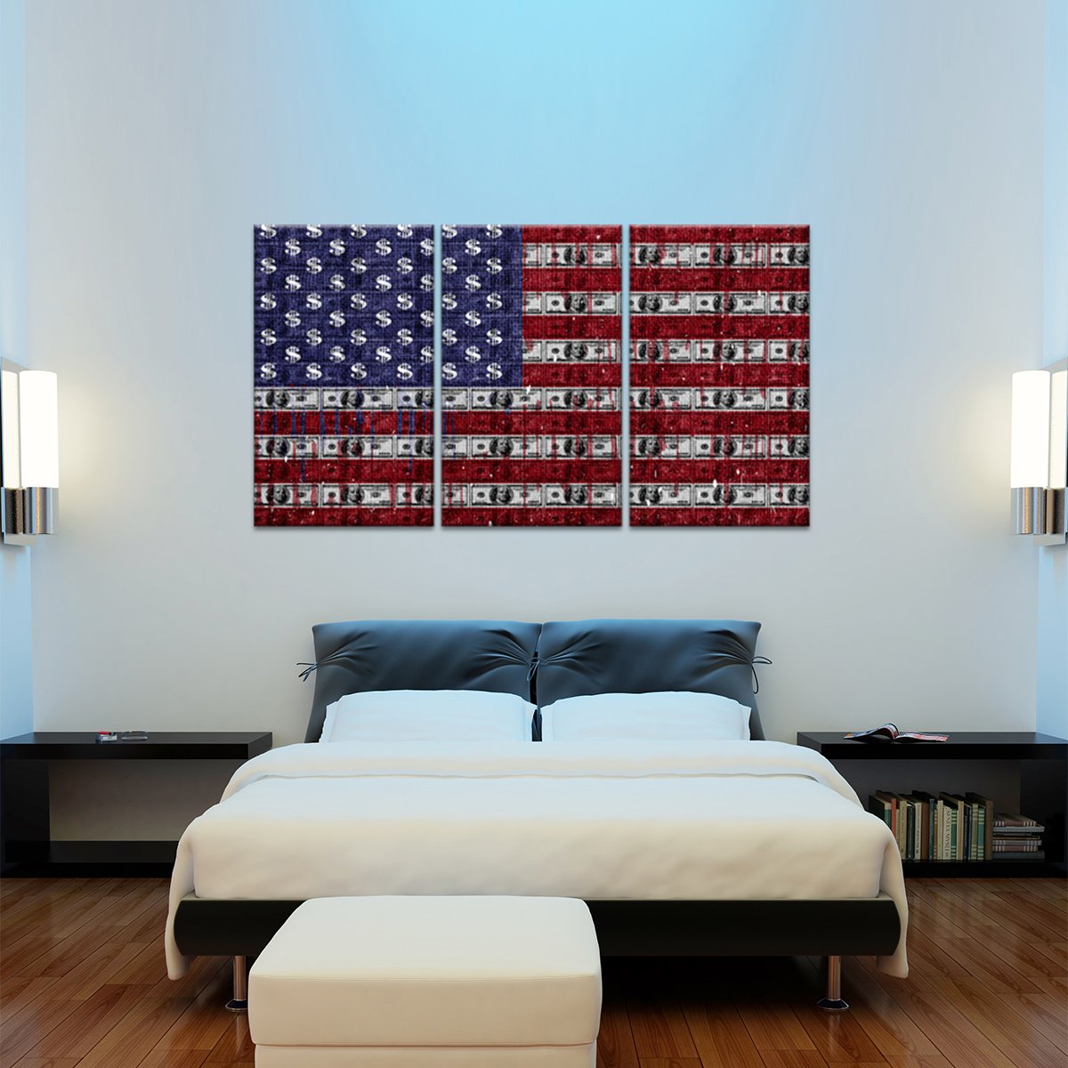 USD Flag Multi Panel Canvas Wall Art