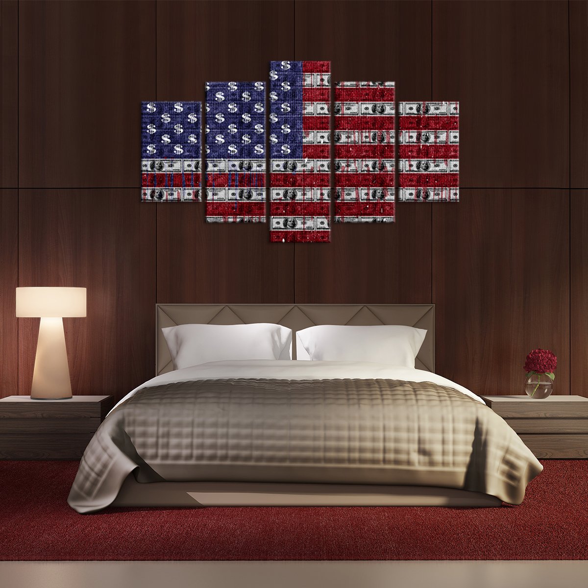 USD Flag Multi Panel Canvas Wall Art