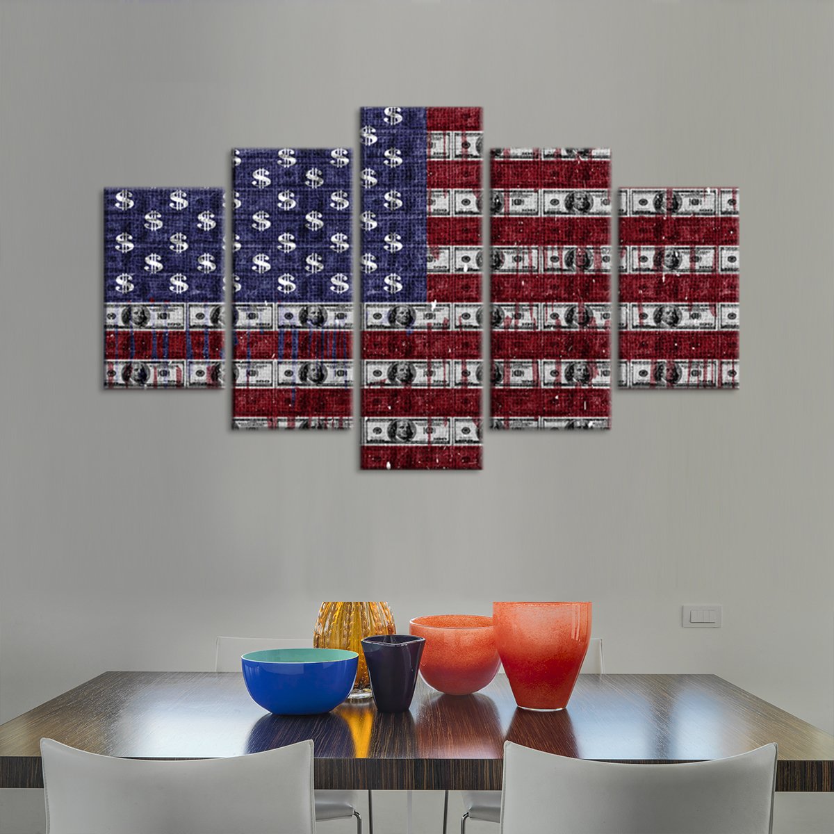 USD Flag Multi Panel Canvas Wall Art