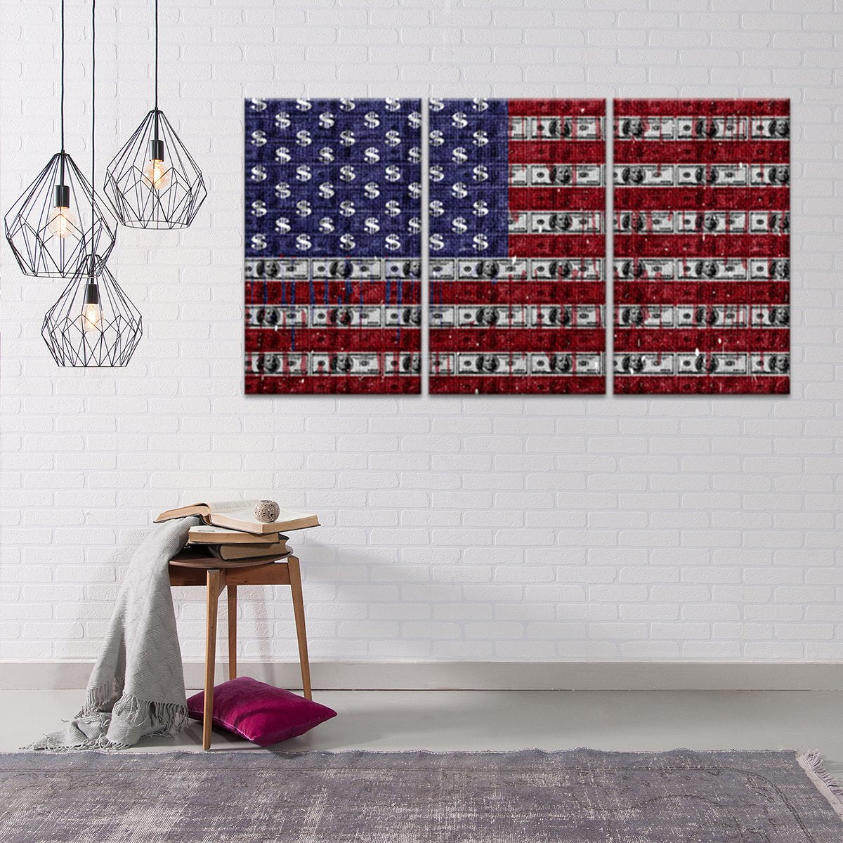 USD Flag Multi Panel Canvas Wall Art