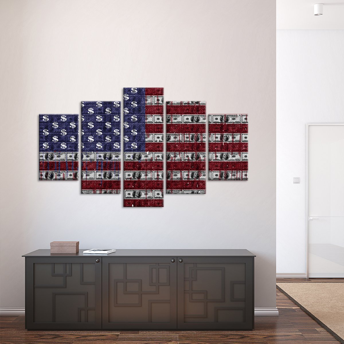 USD Flag Multi Panel Canvas Wall Art