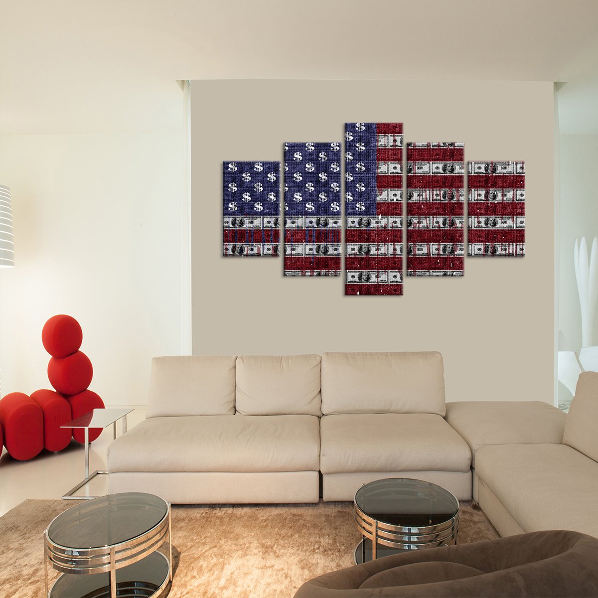 USD Flag Multi Panel Canvas Wall Art