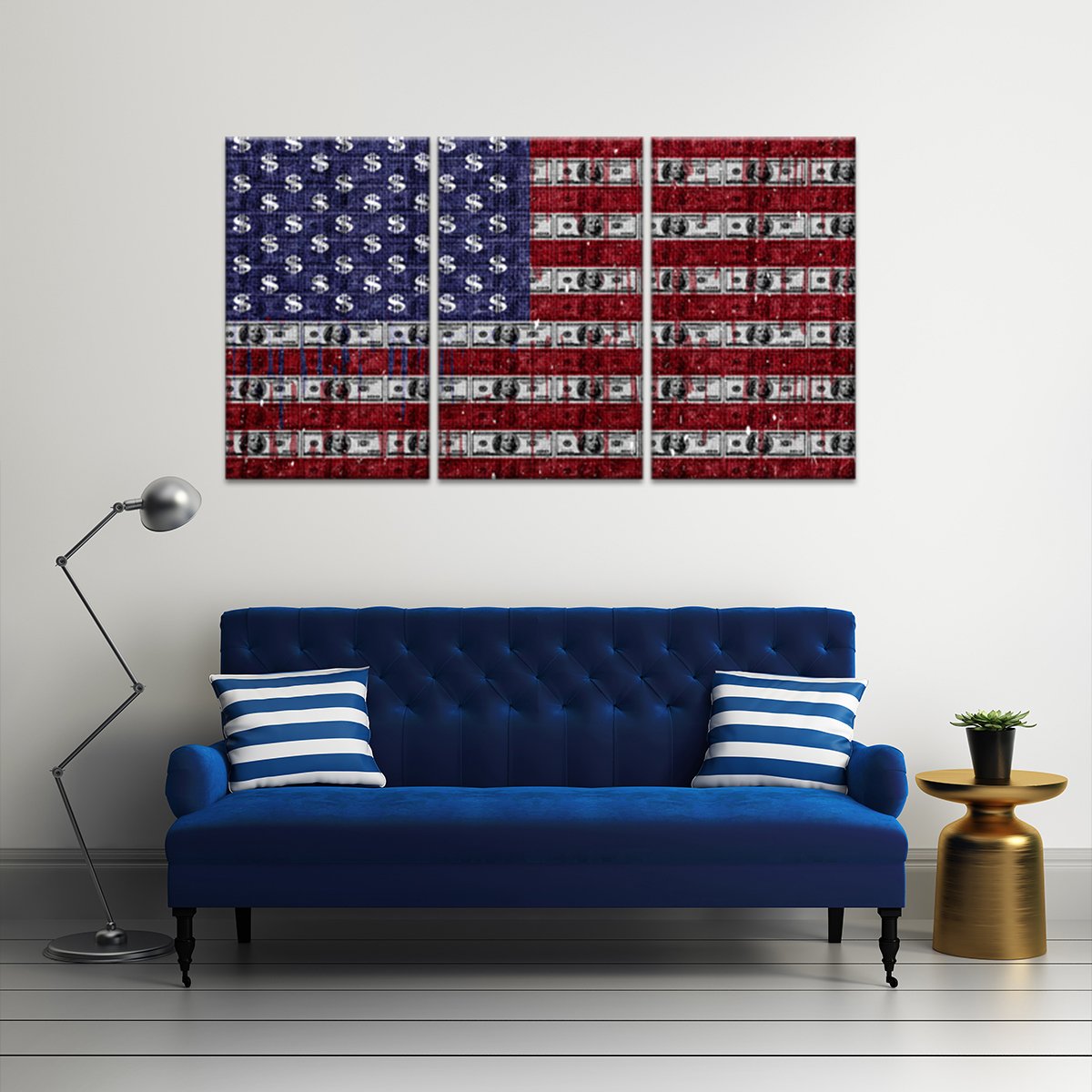 USD Flag Multi Panel Canvas Wall Art