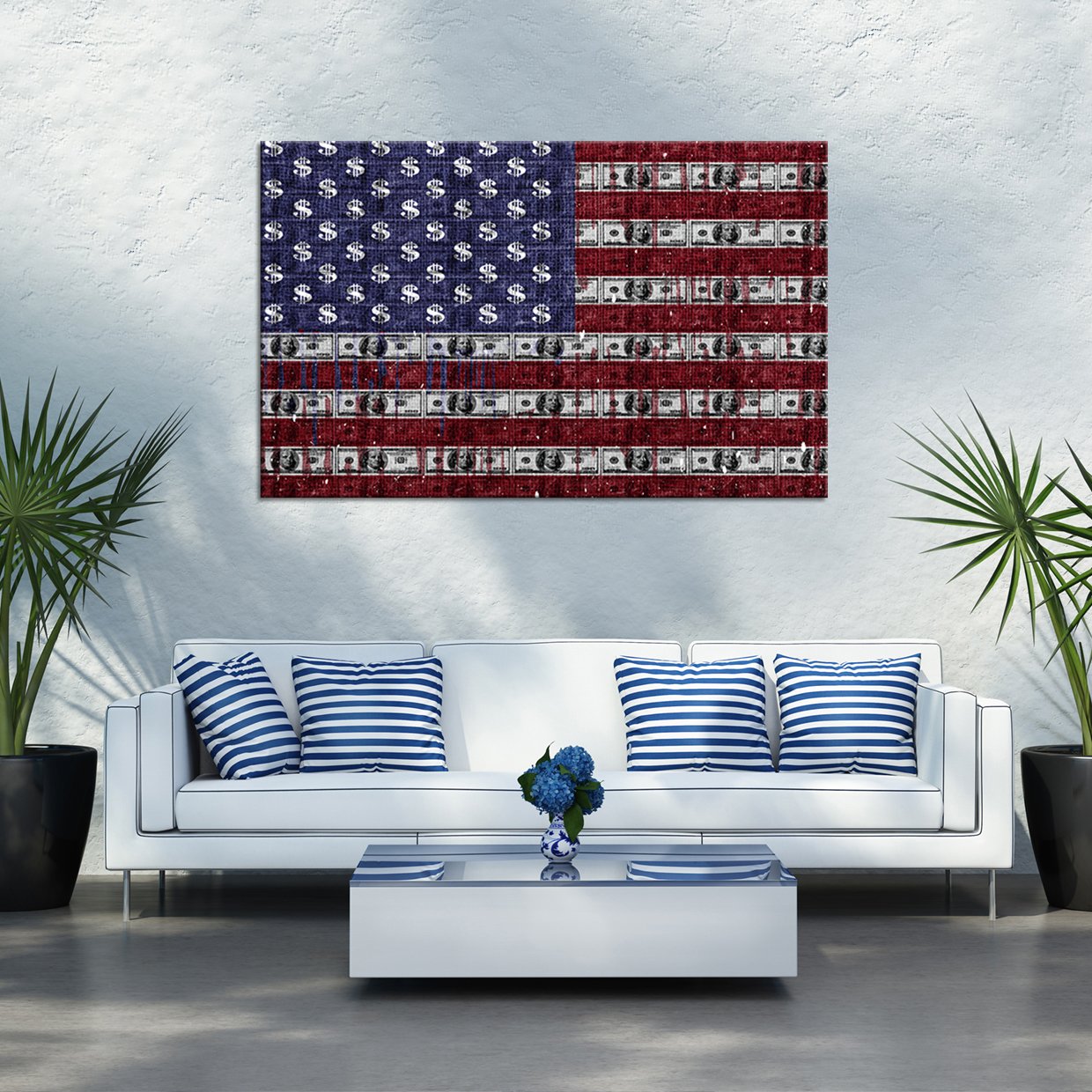 USD Flag Multi Panel Canvas Wall Art