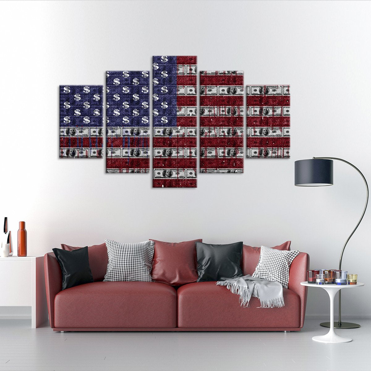 USD Flag Multi Panel Canvas Wall Art