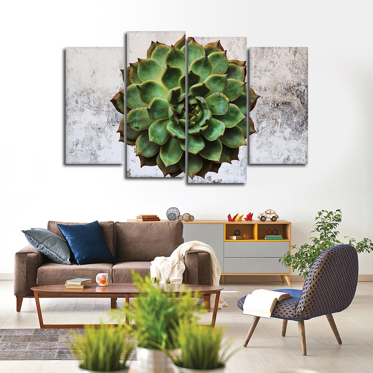 Urban Succulent Multi Panel Canvas Wall Art