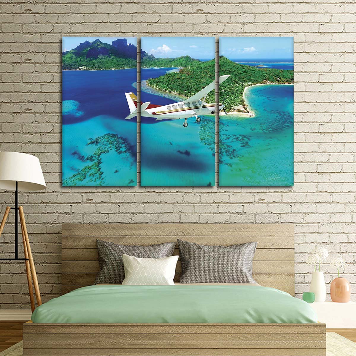 Vacation in Bora Bora Multi Panel Canvas Wall Art