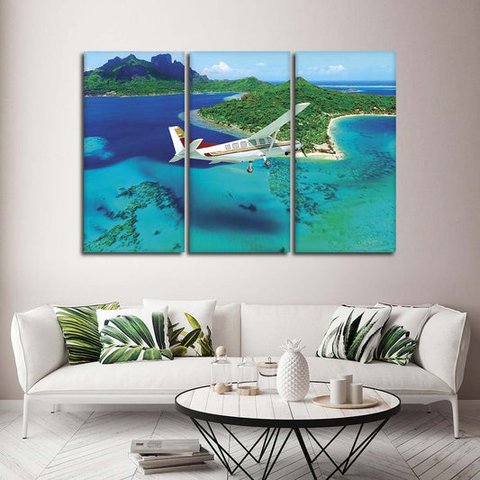 Vacation in Bora Bora Multi Panel Canvas Wall Art