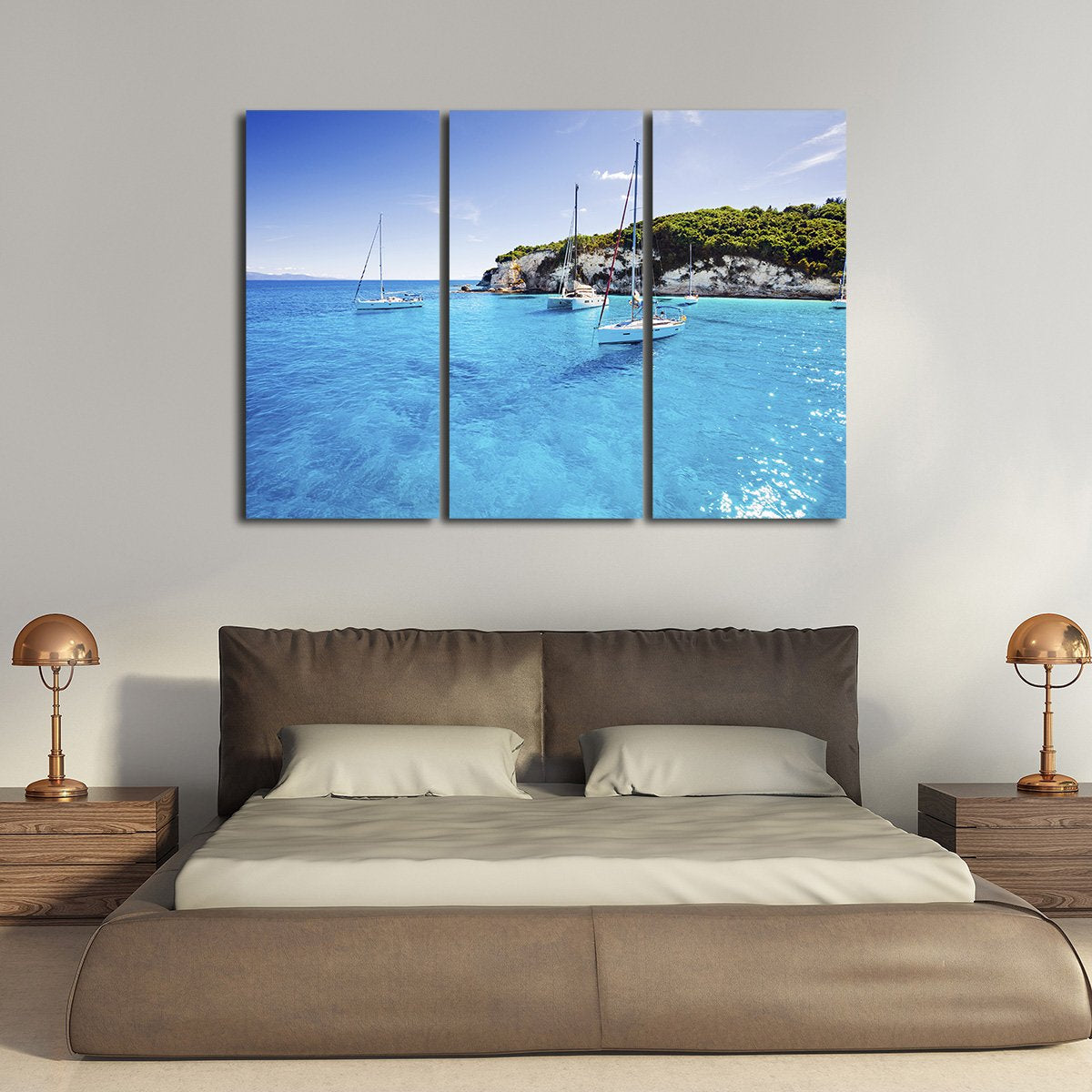 Vacation in Greece Multi Panel Canvas Wall Art