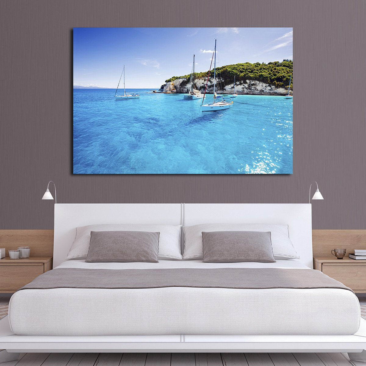 Vacation in Greece Multi Panel Canvas Wall Art