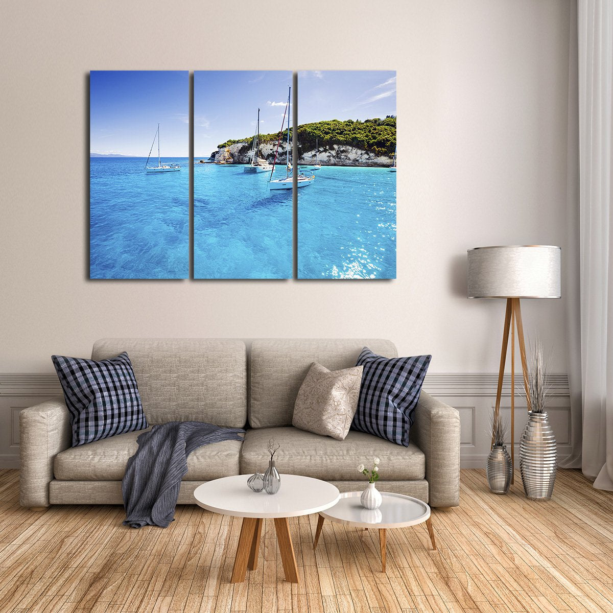 Vacation in Greece Multi Panel Canvas Wall Art