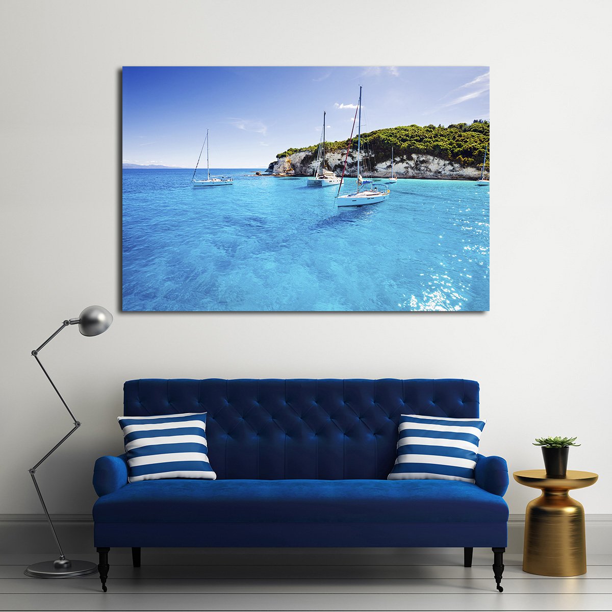 Vacation in Greece Multi Panel Canvas Wall Art