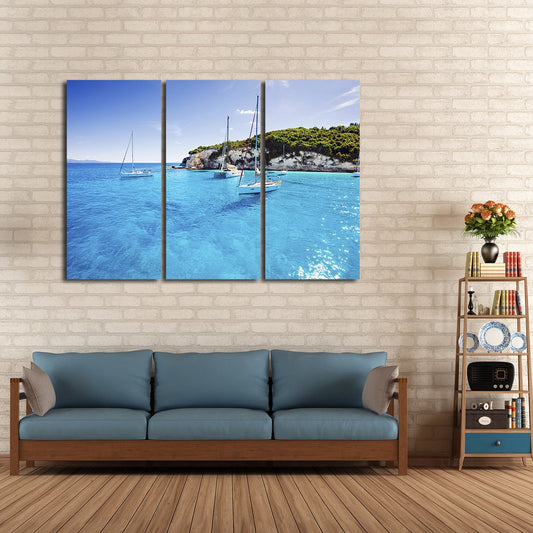 Vacation in Greece Multi Panel Canvas Wall Art
