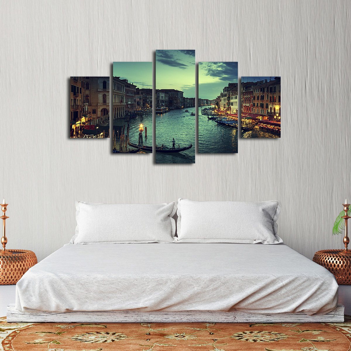 Venice at Sunset Multi Panel Canvas Wall Art