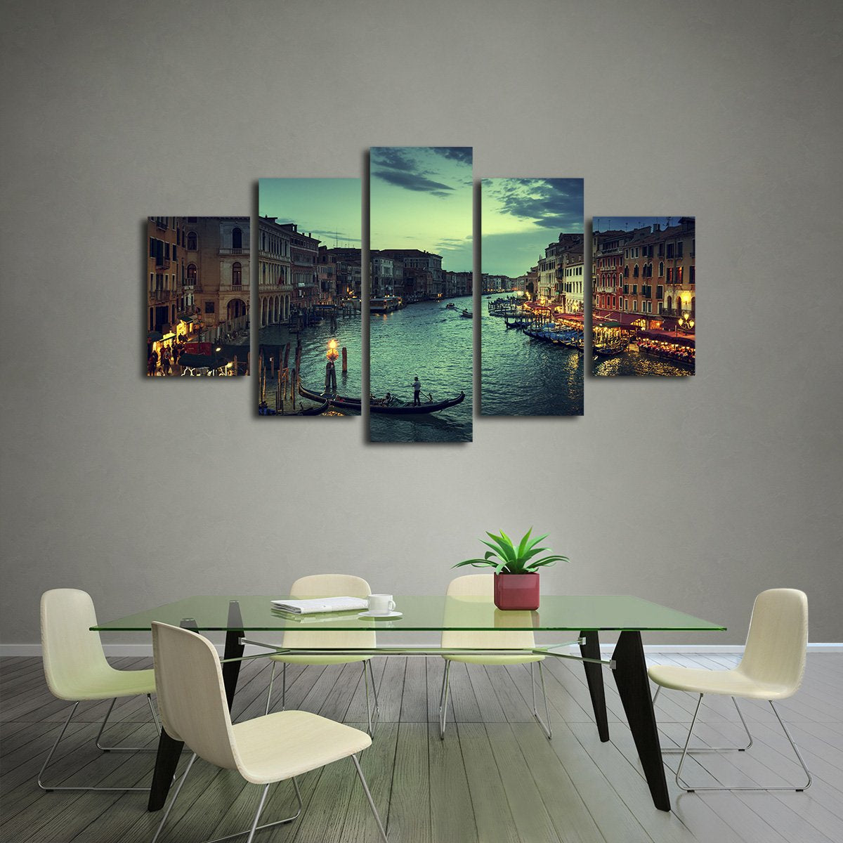 Venice at Sunset Multi Panel Canvas Wall Art