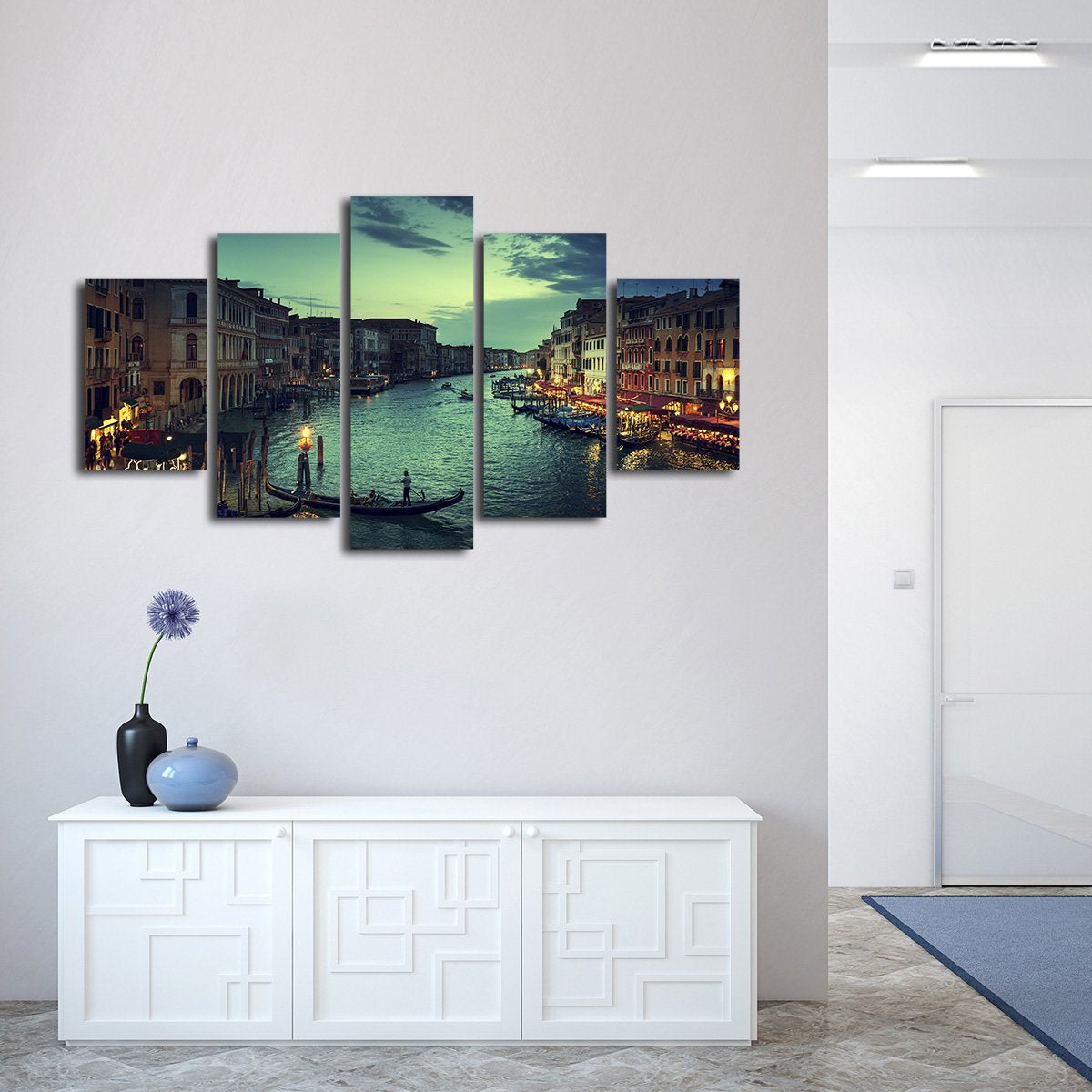 Venice at Sunset Multi Panel Canvas Wall Art