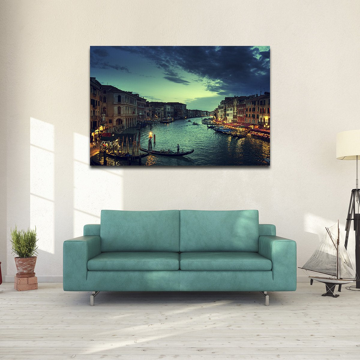 Venice at Sunset Multi Panel Canvas Wall Art