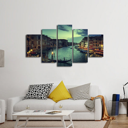 Venice at Sunset Multi Panel Canvas Wall Art