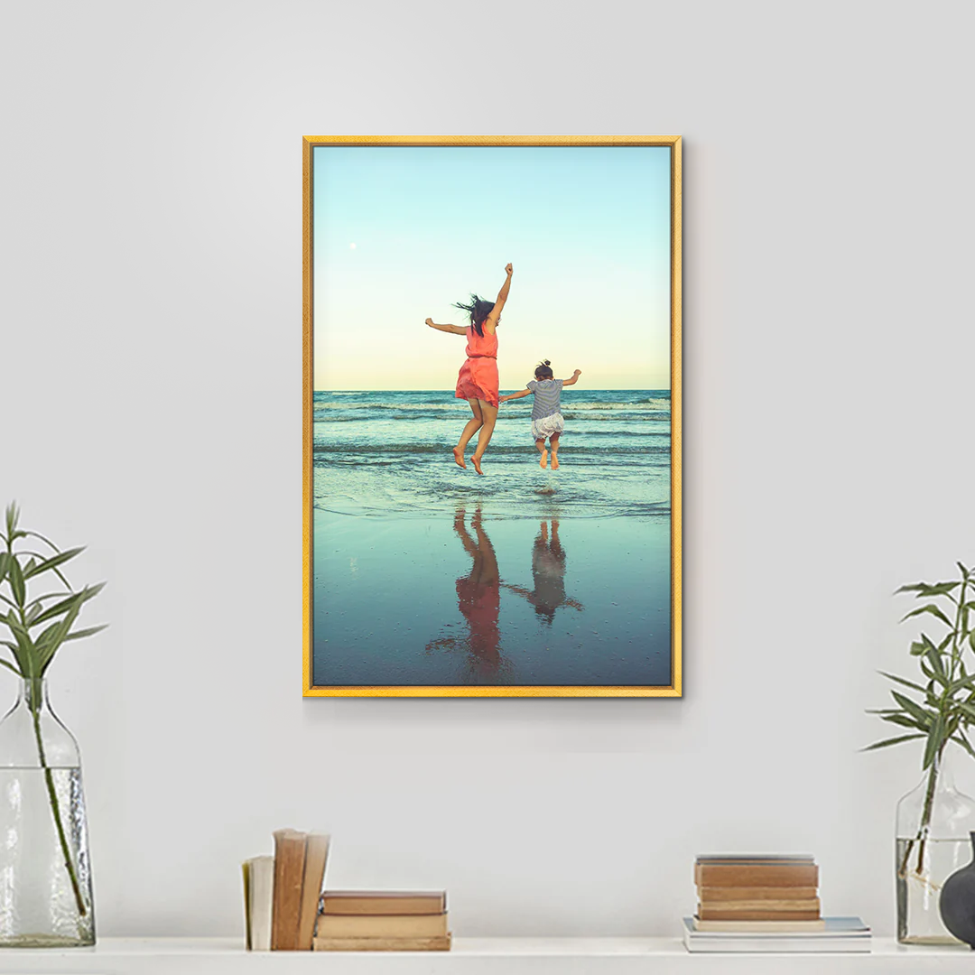 Vertical - Framed Canvas Gold