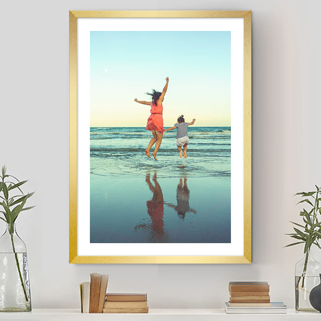 Vertical - Framed Print Gold