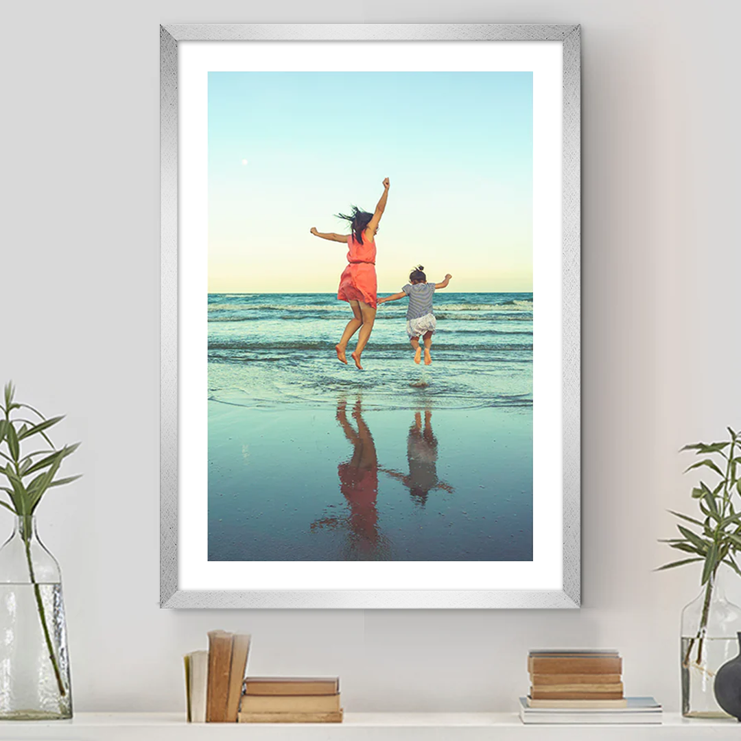 Vertical - Framed Print Silver