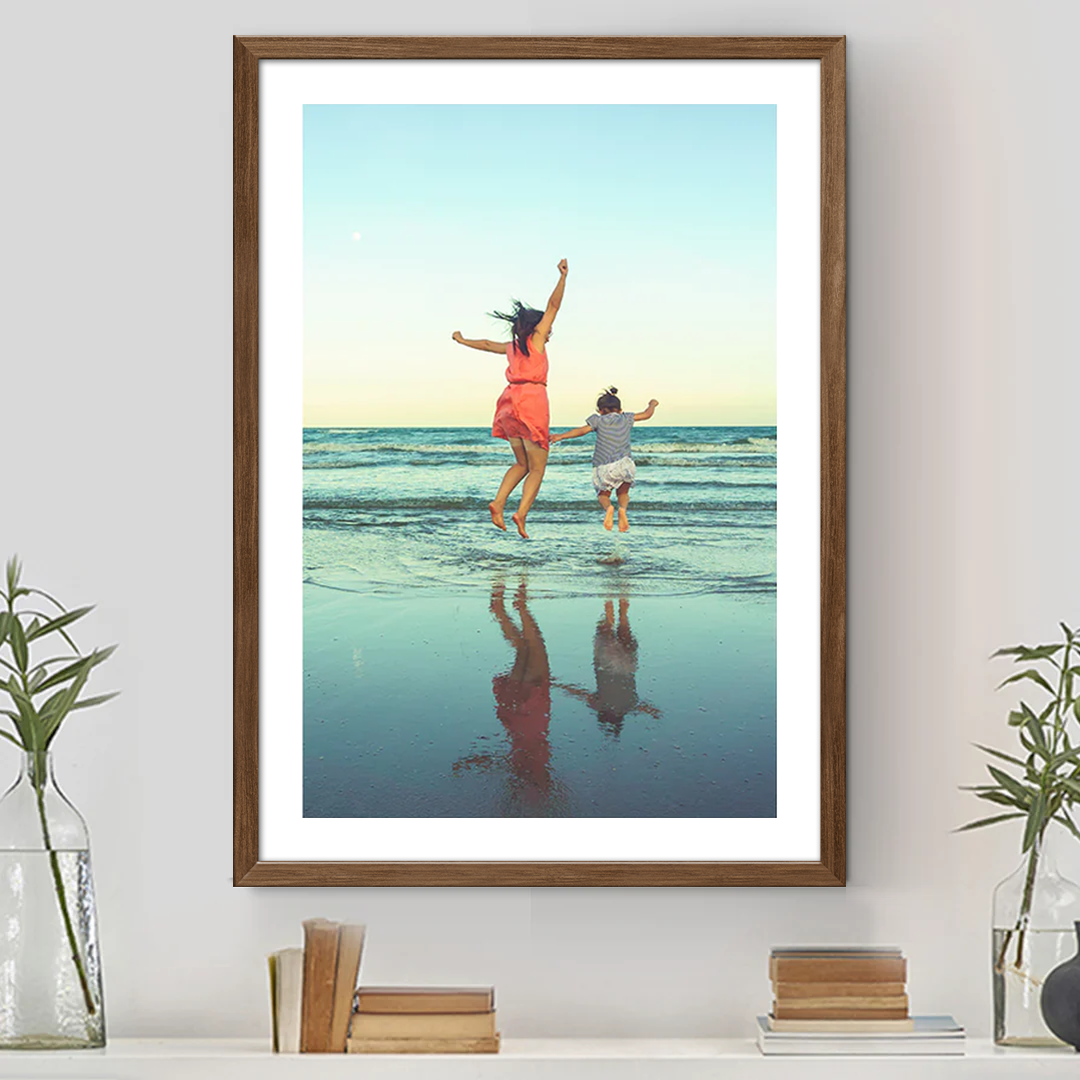 Vertical - Framed Print Walnut