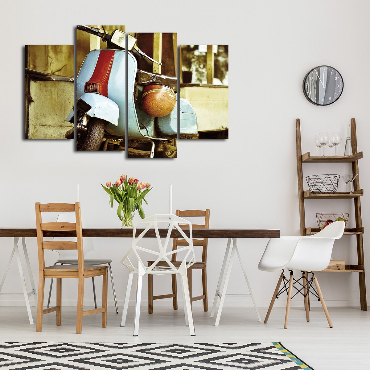 Vespa Multi Panel Canvas Wall Art