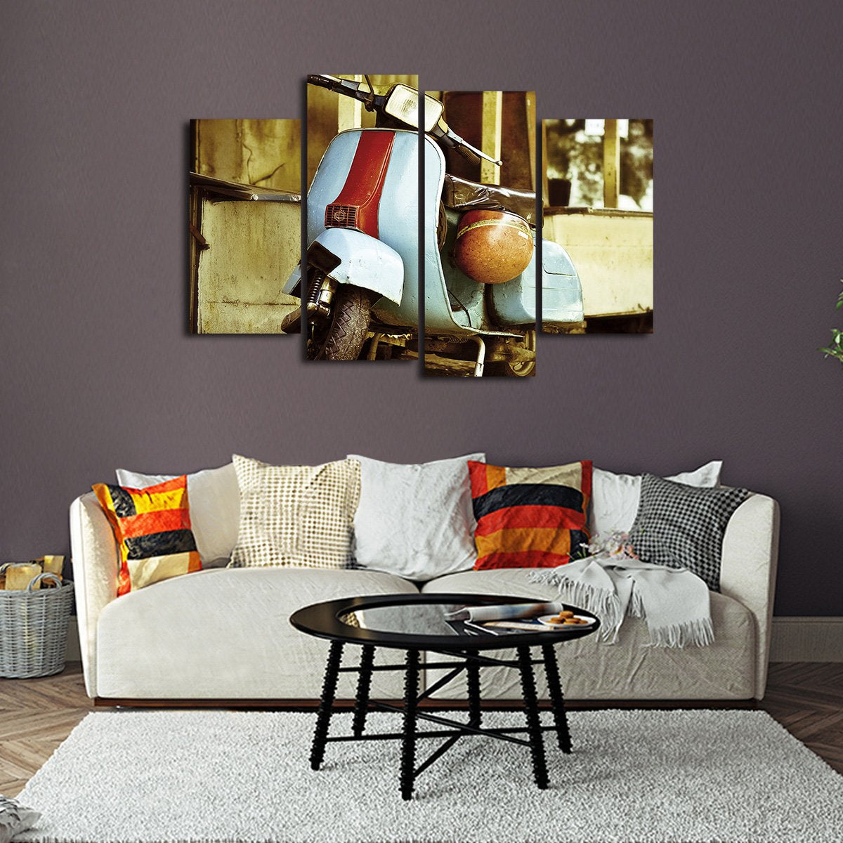 Vespa Multi Panel Canvas Wall Art