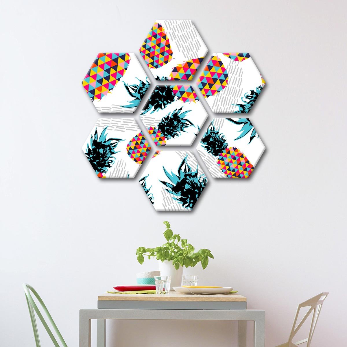 Vibrant Pineapples Multi Panel Canvas Wall Art