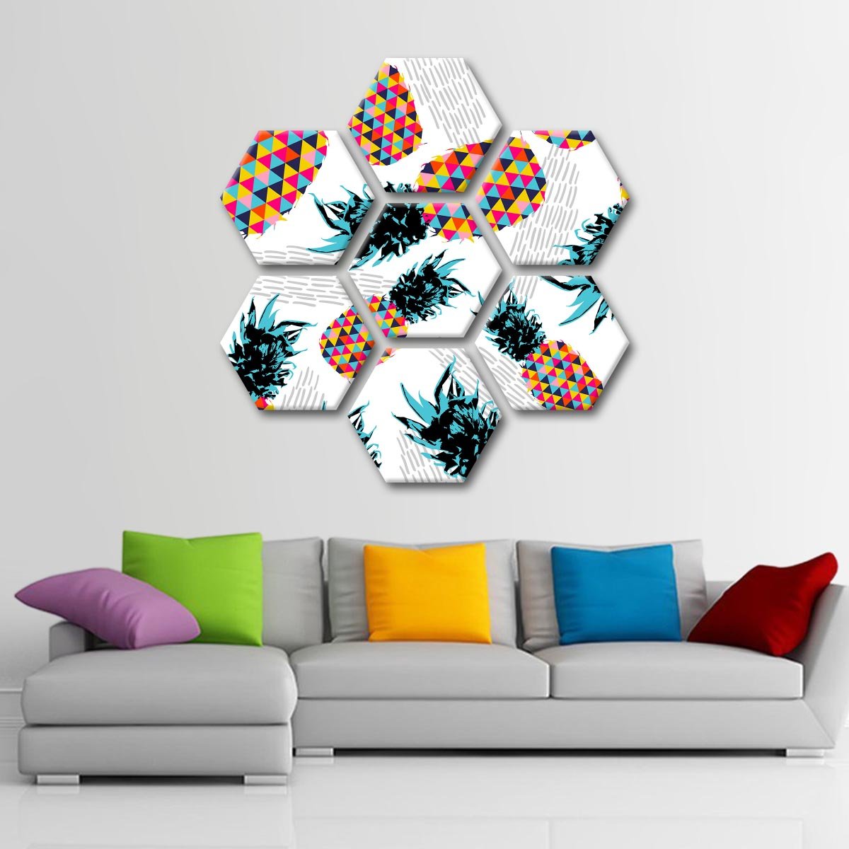 Vibrant Pineapples Multi Panel Canvas Wall Art