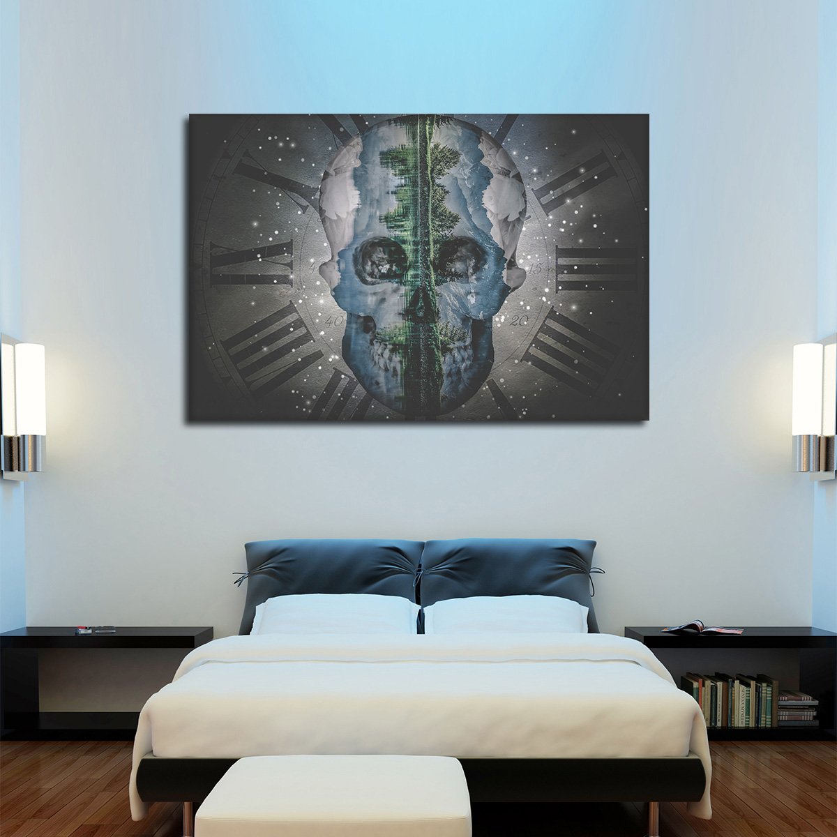 Vibrant Skull Multi Panel Canvas Wall Art