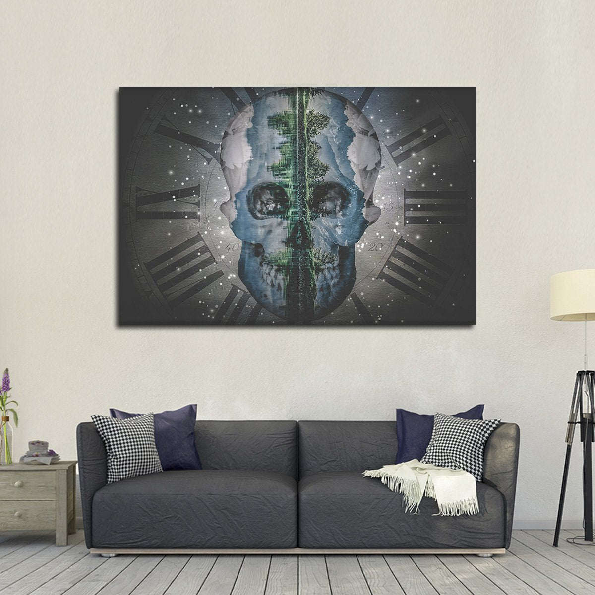 Vibrant Skull Multi Panel Canvas Wall Art